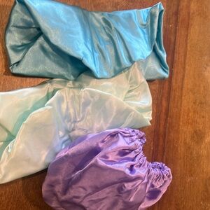 Satin shower caps Set - Blue, Mint, and Purple